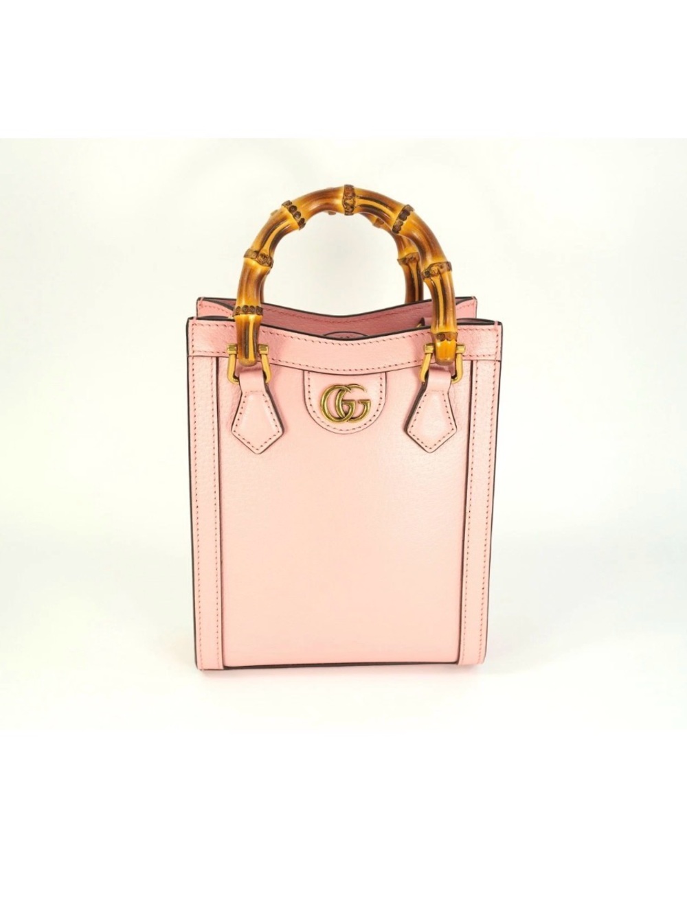 Gucci Diana Soft Pink Leather Mini Tote with Bamboo Handles